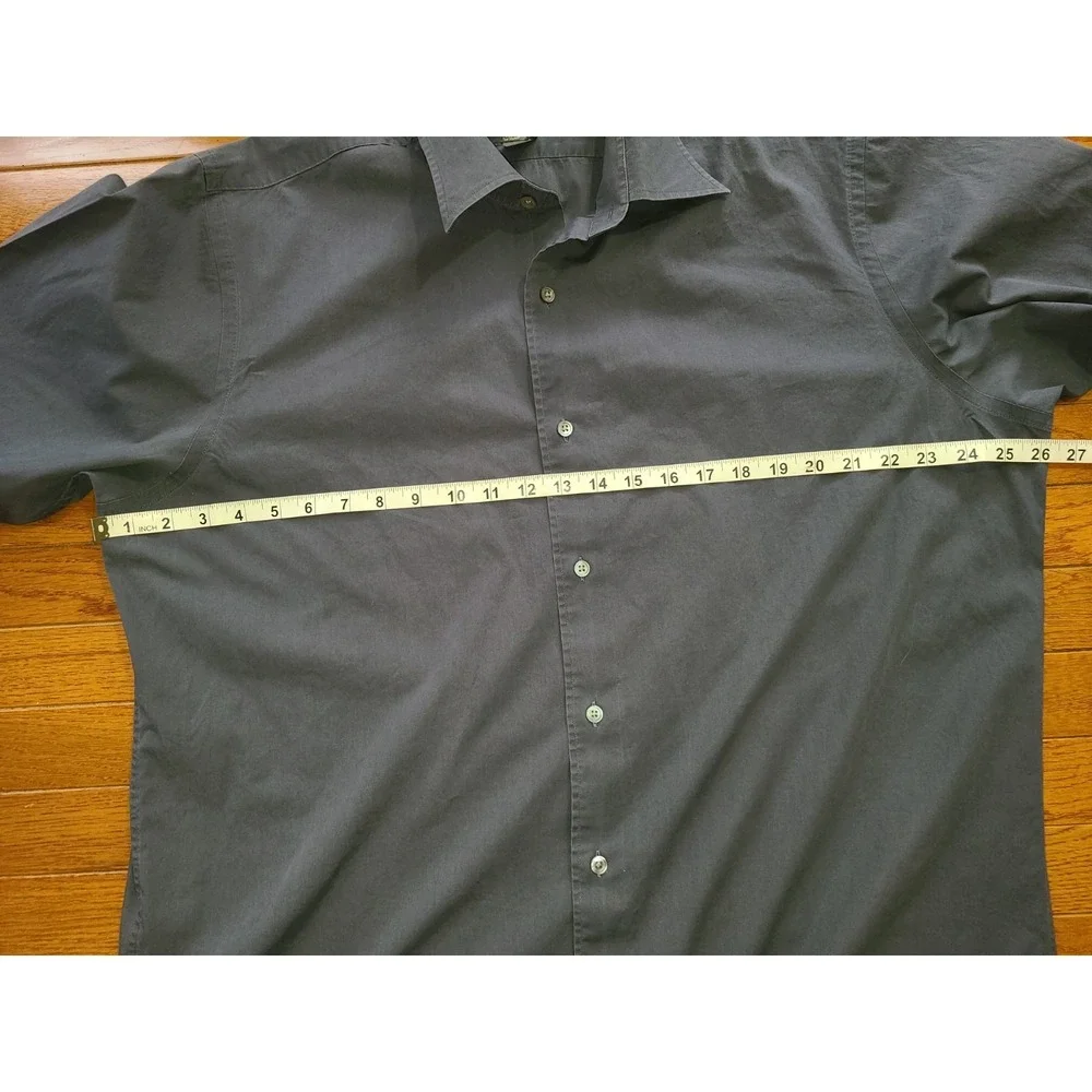 Banana Republic Mens Long Sleeve Collared Shirt Charcoal Gray XL Preppy‎ Classic